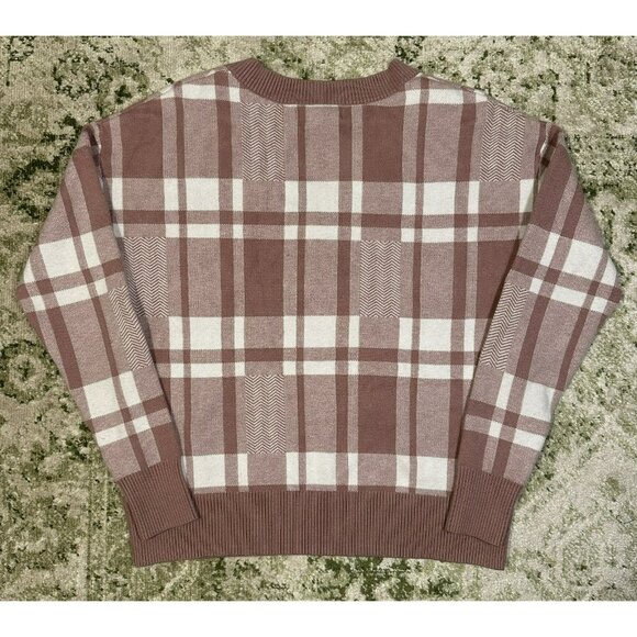 Christian Siriano New York Mauve Pink Plaid Sweater Size Small NWOT - Picture 2 of 4